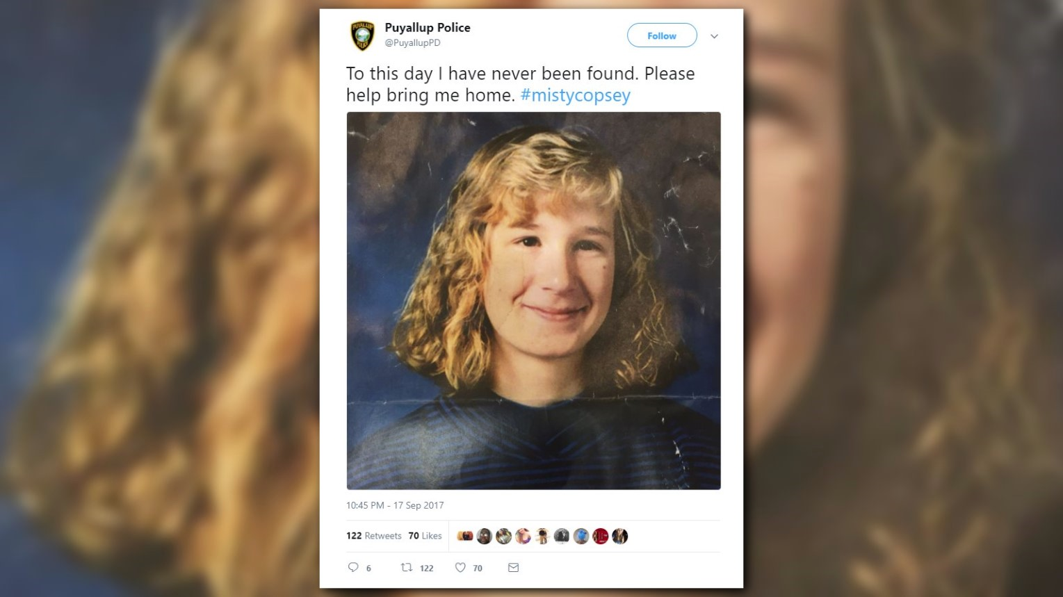 Police Use Social Media To Boost 25 Year Search For Missing Puyallup Girl